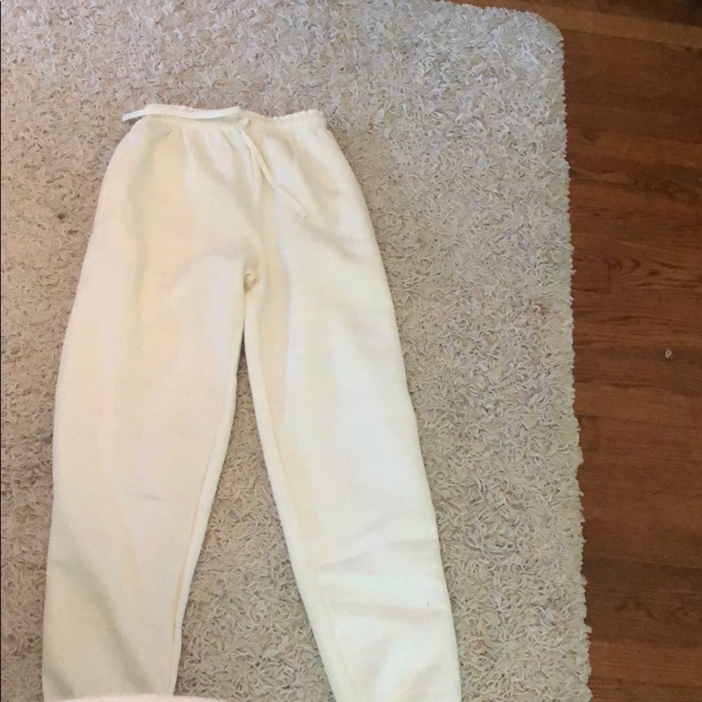 White drawstring sweatpants joggers Boohoo